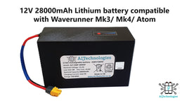 Waverunner MK3, MK4, Atom Lithium battery 12V 20Ah/28Ah compatible with Waverunner MK3, MK4, Atom bait boat - hard plastic box li-ion battery pack